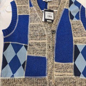 re/done 80's vintage knit vest size s nwt